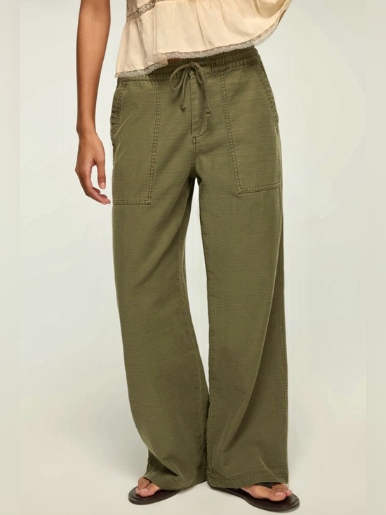 Lucky Brand Pants - Lucky Brand Wide-Leg Utility Pants - Olive Green - Women’s Large